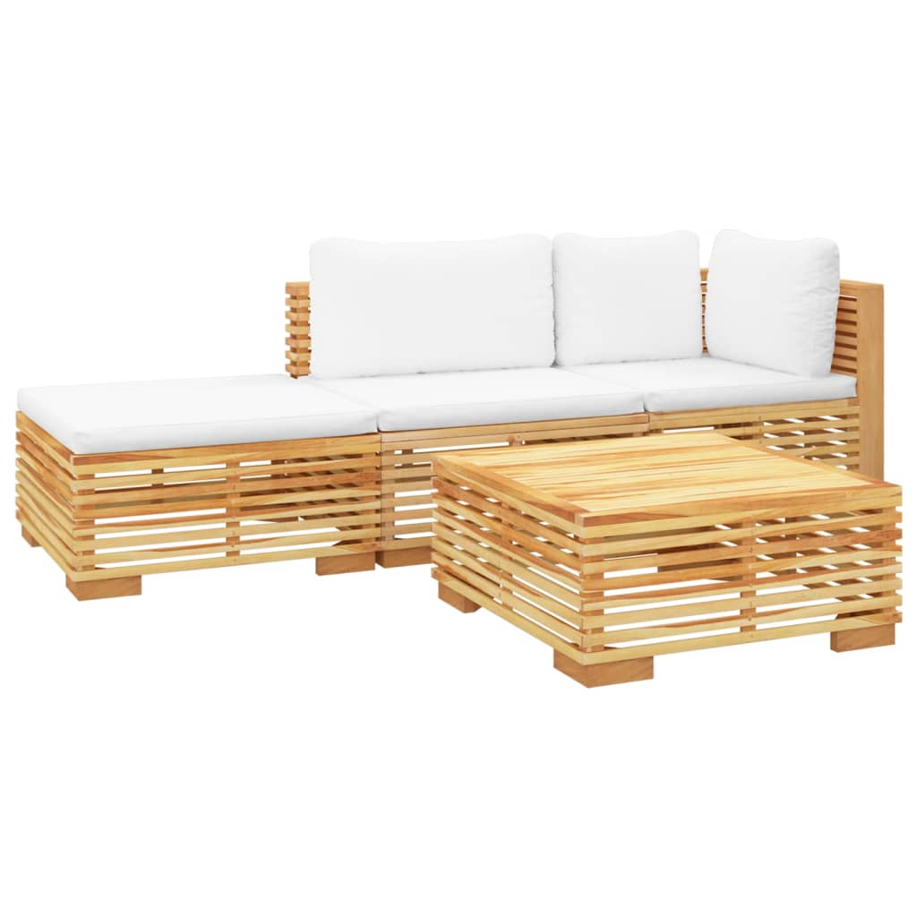 4Dílná Zahradní Sedací Souprava S Poduškami Masivní Teak