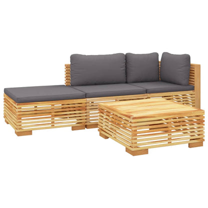 4Dílná Zahradní Sedací Souprava S Poduškami Masivní Teak