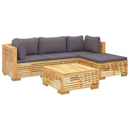 5Dílná Zahradní Sedací Souprava S Poduškami Masivní Teak