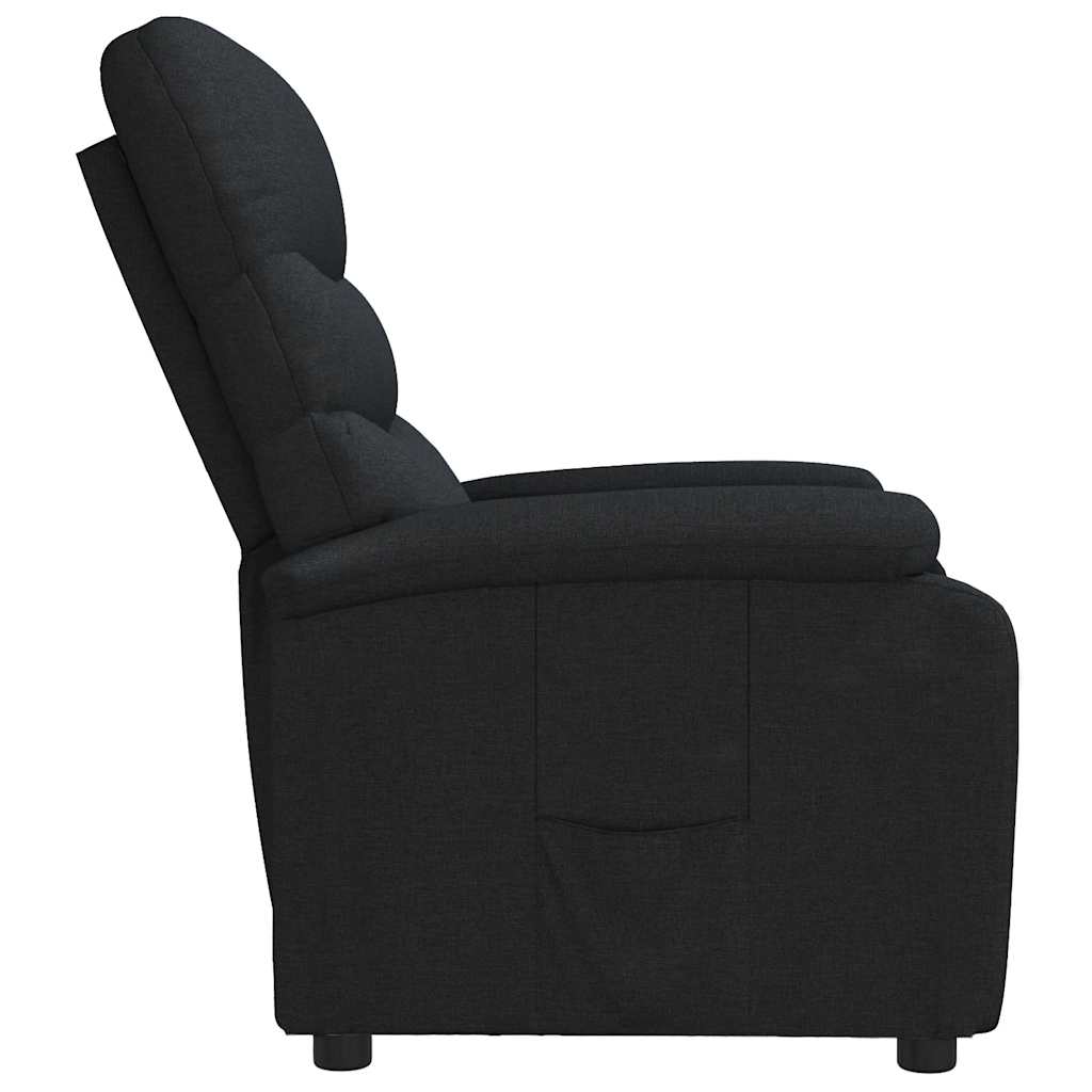 Polohovací Křeslo Černé Textil
