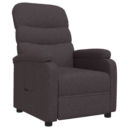Polohovací Křeslo Tmavě Hnědé Textil