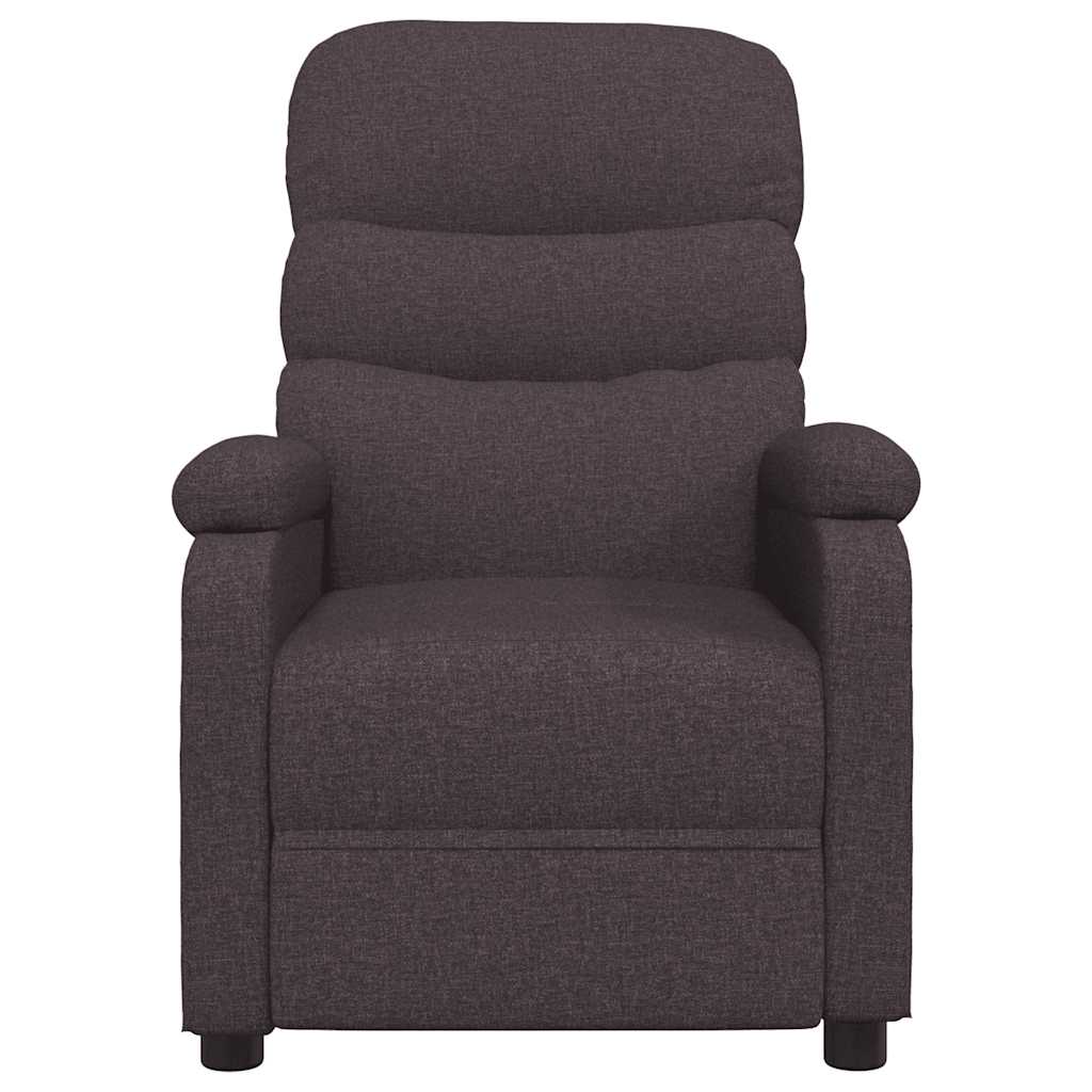 Polohovací Křeslo Tmavě Hnědé Textil