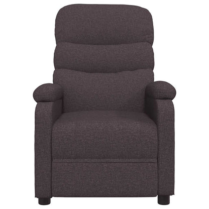 Polohovací Křeslo Tmavě Hnědé Textil