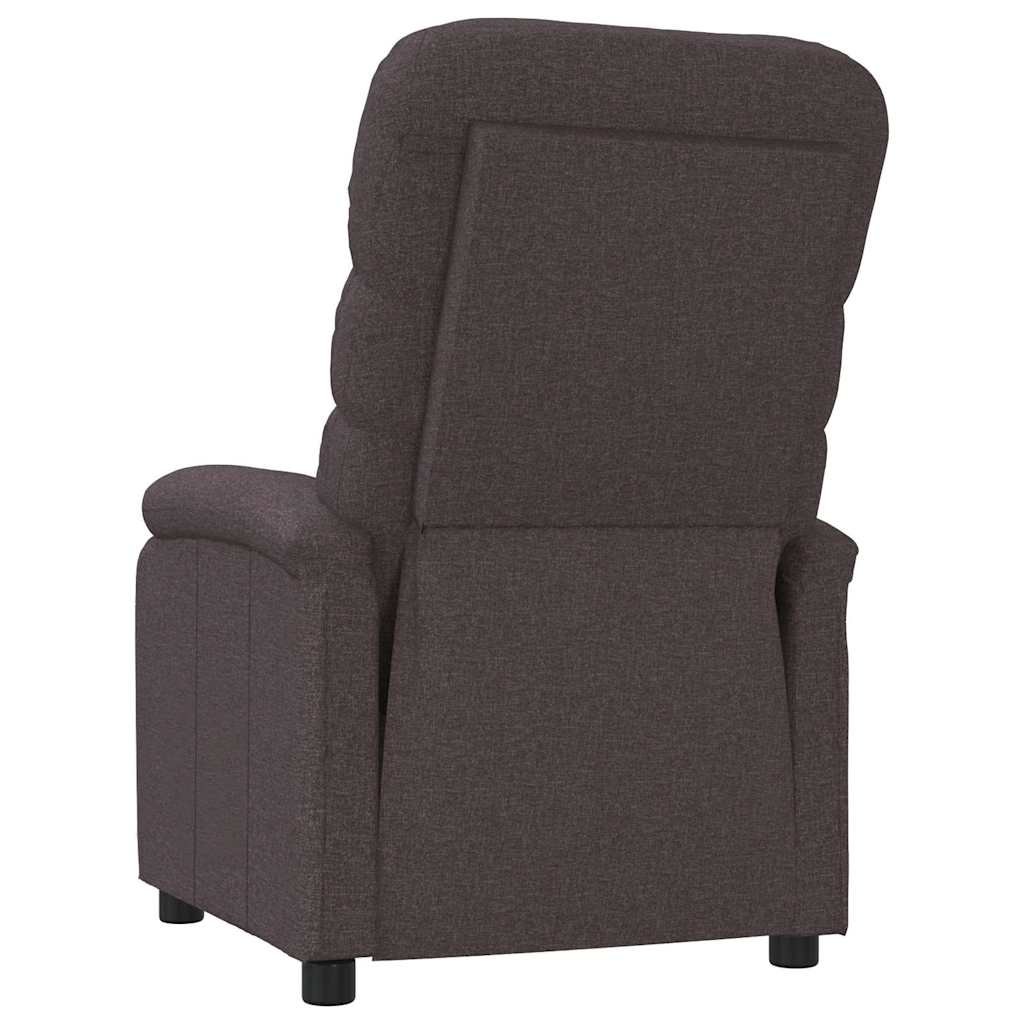 Polohovací Křeslo Tmavě Hnědé Textil