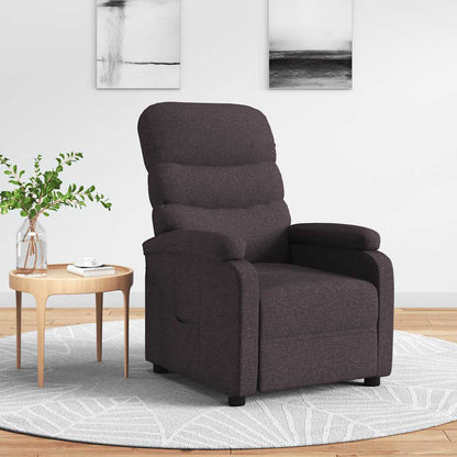 Polohovací Křeslo Tmavě Hnědé Textil