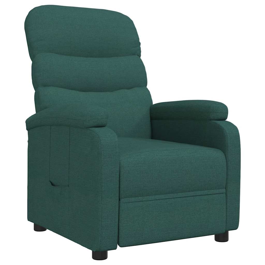 Polohovací Křeslo Tmavě Zelené Textil