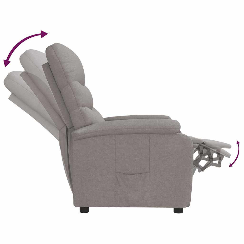 Polohovací Křeslo Taupe Textil