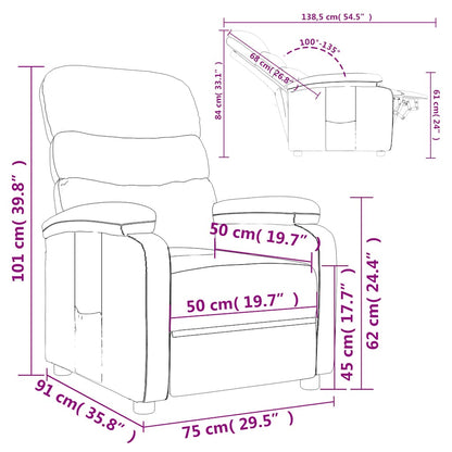 Polohovací Křeslo Taupe Textil