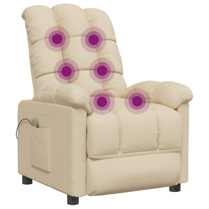 Masážní Křeslo Krémové Textil