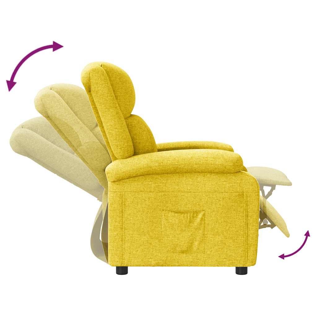 Polohovací Křeslo Žluté Textil