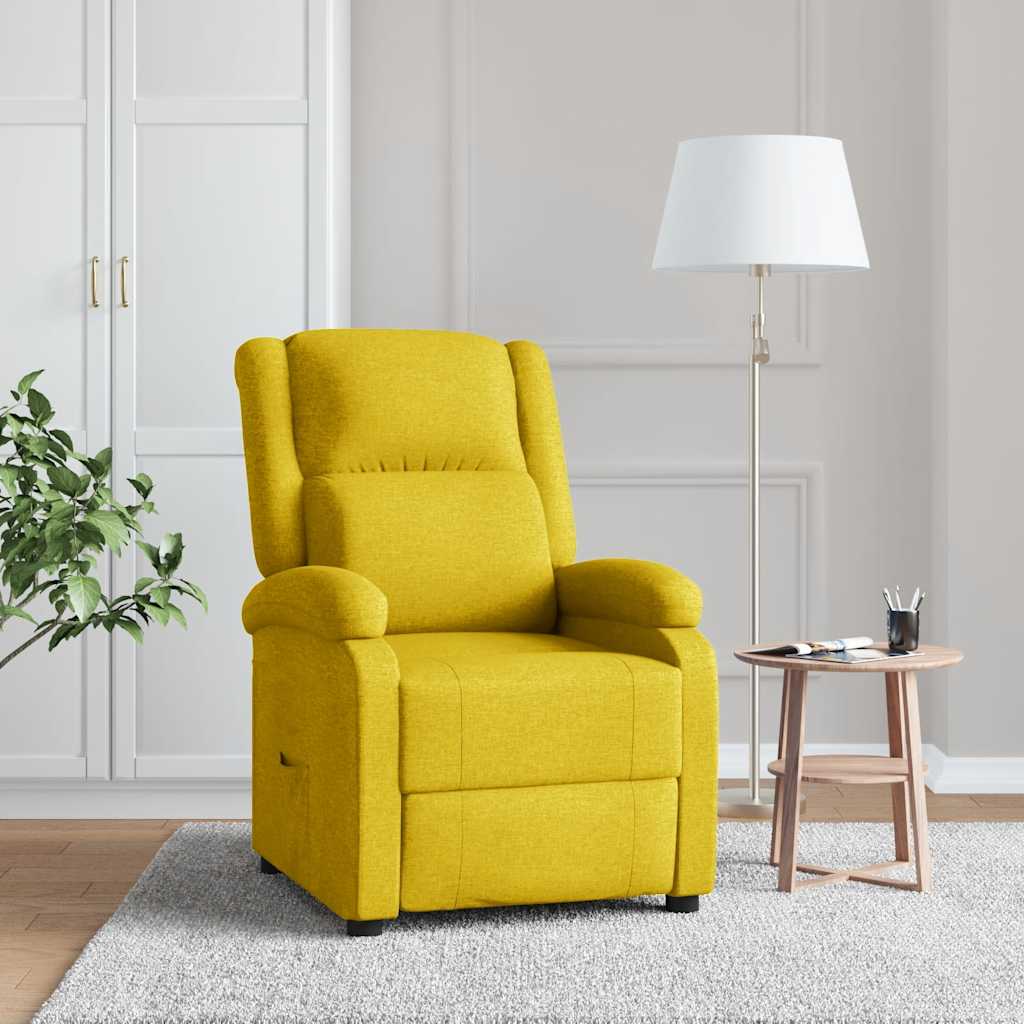 Polohovací Křeslo Žluté Textil