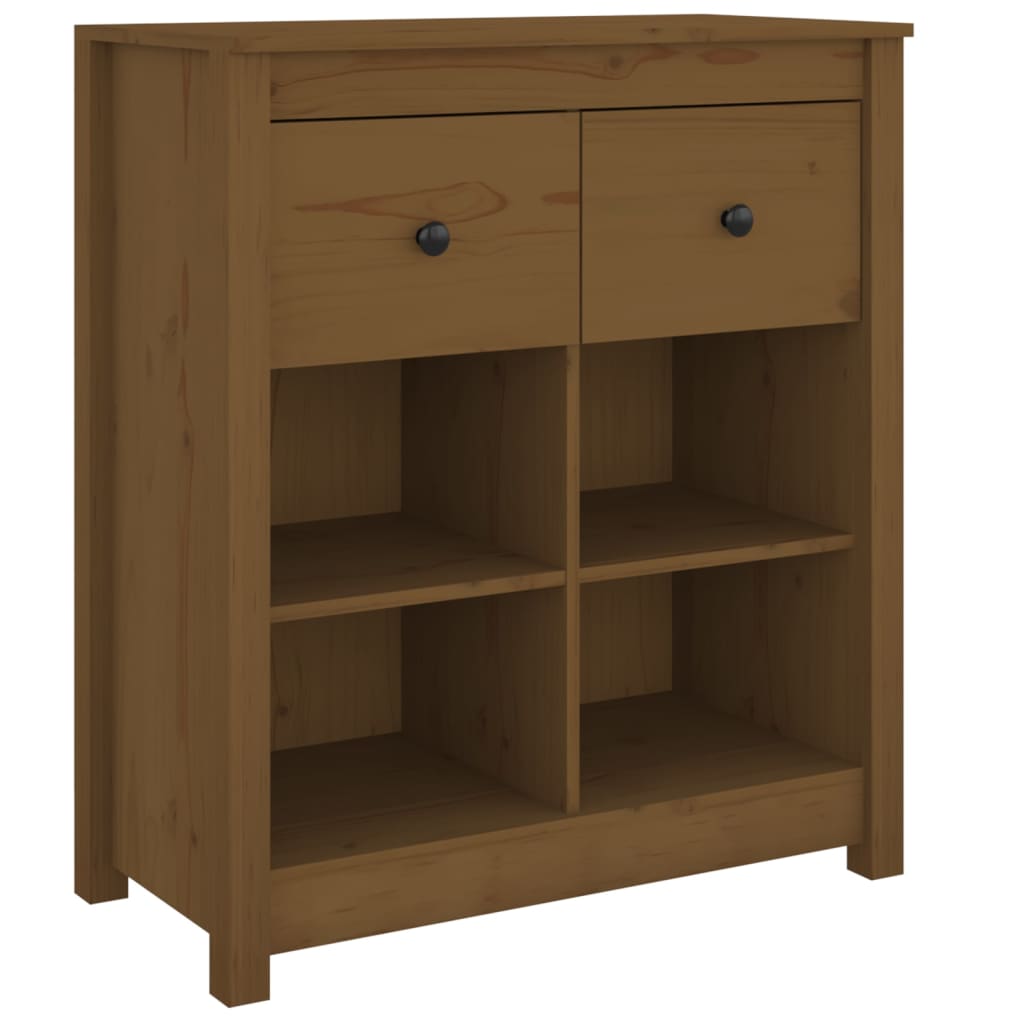 Příborník Medově Hnědý 70 X 35 X 80 Cm Masivní Borové Dřevo