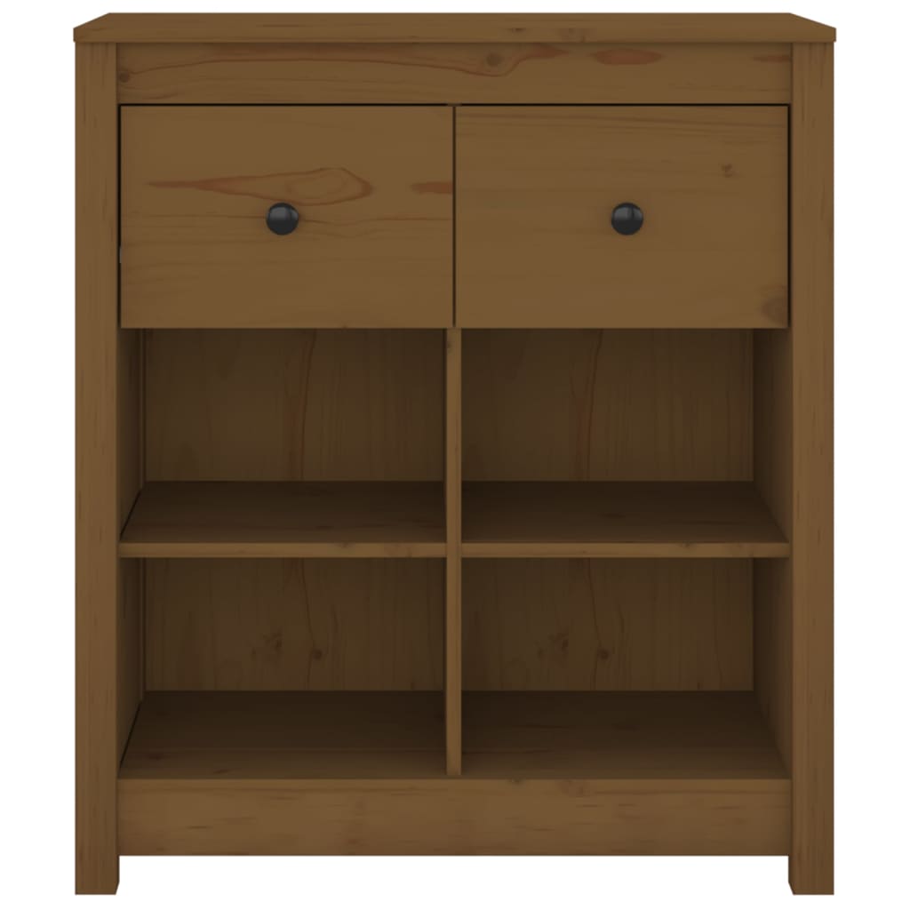 Příborník Medově Hnědý 70 X 35 X 80 Cm Masivní Borové Dřevo