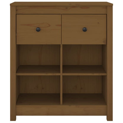 Příborník Medově Hnědý 70 X 35 X 80 Cm Masivní Borové Dřevo