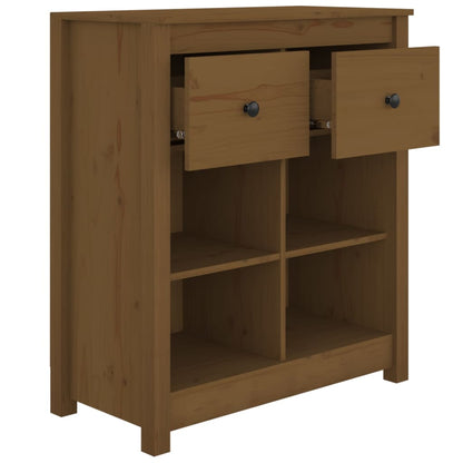 Příborník Medově Hnědý 70 X 35 X 80 Cm Masivní Borové Dřevo
