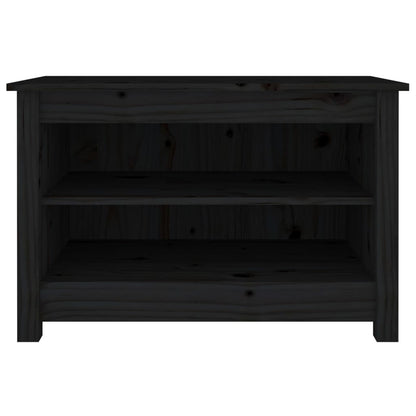 Lavice S Botníkem Černá 70 X 38 X 45,5 Cm Masivní Borovice