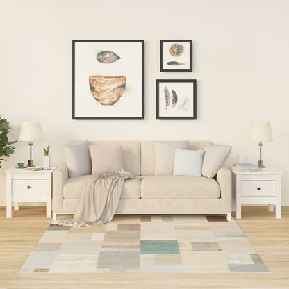 Odkládací Stolek Bílý Masivní Borovice