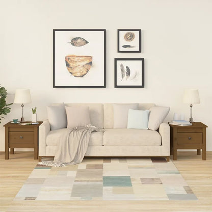 Odkládací Stolek Bílý Masivní Borovice