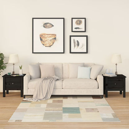 Odkládací Stolek Bílý Masivní Borovice