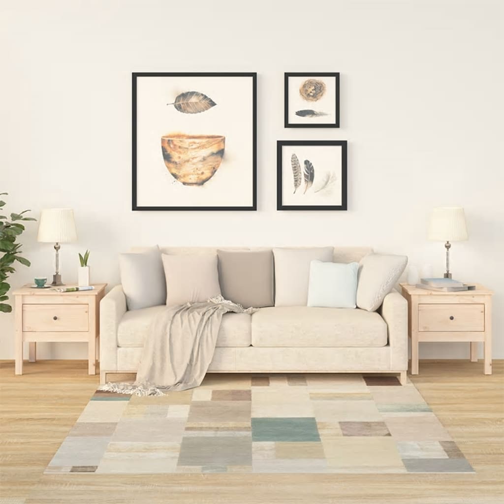 Odkládací Stolek Bílý Masivní Borovice