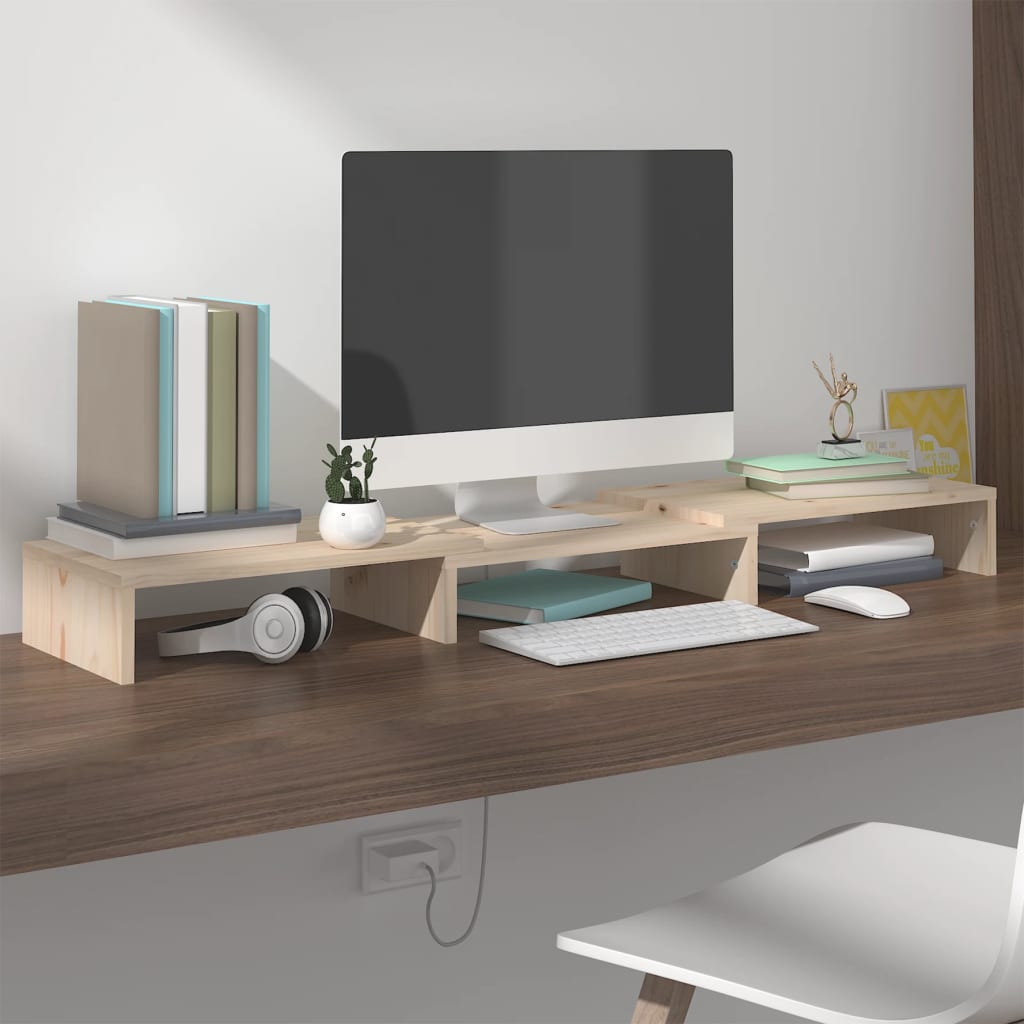 Stojan Na Monitor 60 X 24 X 10,5 Cm Masivní Borové Dřevo