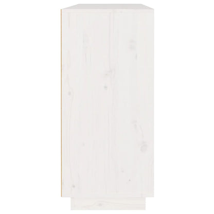 Příborník Bílý 110 X 34 X 75 Cm Masivní Borové Dřevo