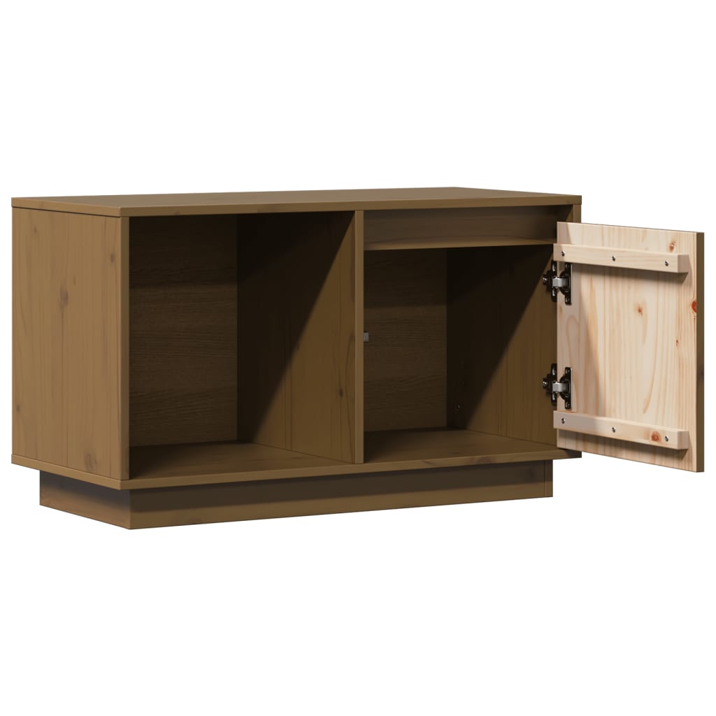 Tv Skříňka Medově Hnědá 74 X 35 X 44 Cm Masivní Borové Dřevo