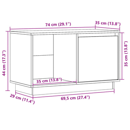 Tv Skříňka Medově Hnědá 74 X 35 X 44 Cm Masivní Borové Dřevo