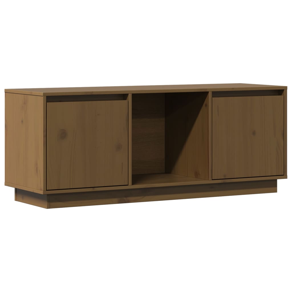 Tv Skříňka Medově Hnědá 110,5 X 35 X 44 Cm Masivní Borové Dřevo