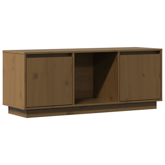Tv Skříňka Medově Hnědá 110,5 X 35 X 44 Cm Masivní Borové Dřevo