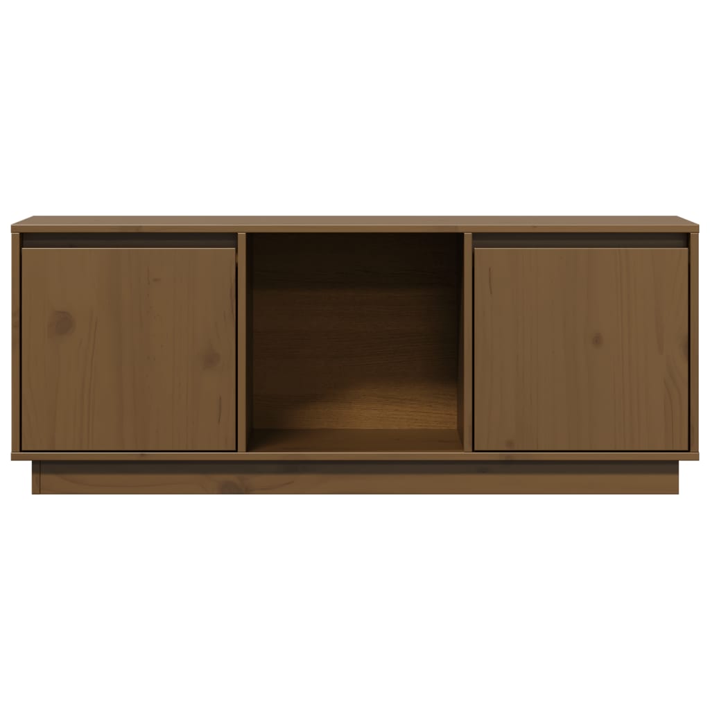 Tv Skříňka Medově Hnědá 110,5 X 35 X 44 Cm Masivní Borové Dřevo
