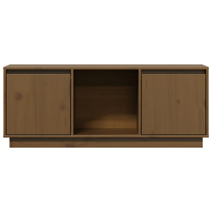Tv Skříňka Medově Hnědá 110,5 X 35 X 44 Cm Masivní Borové Dřevo