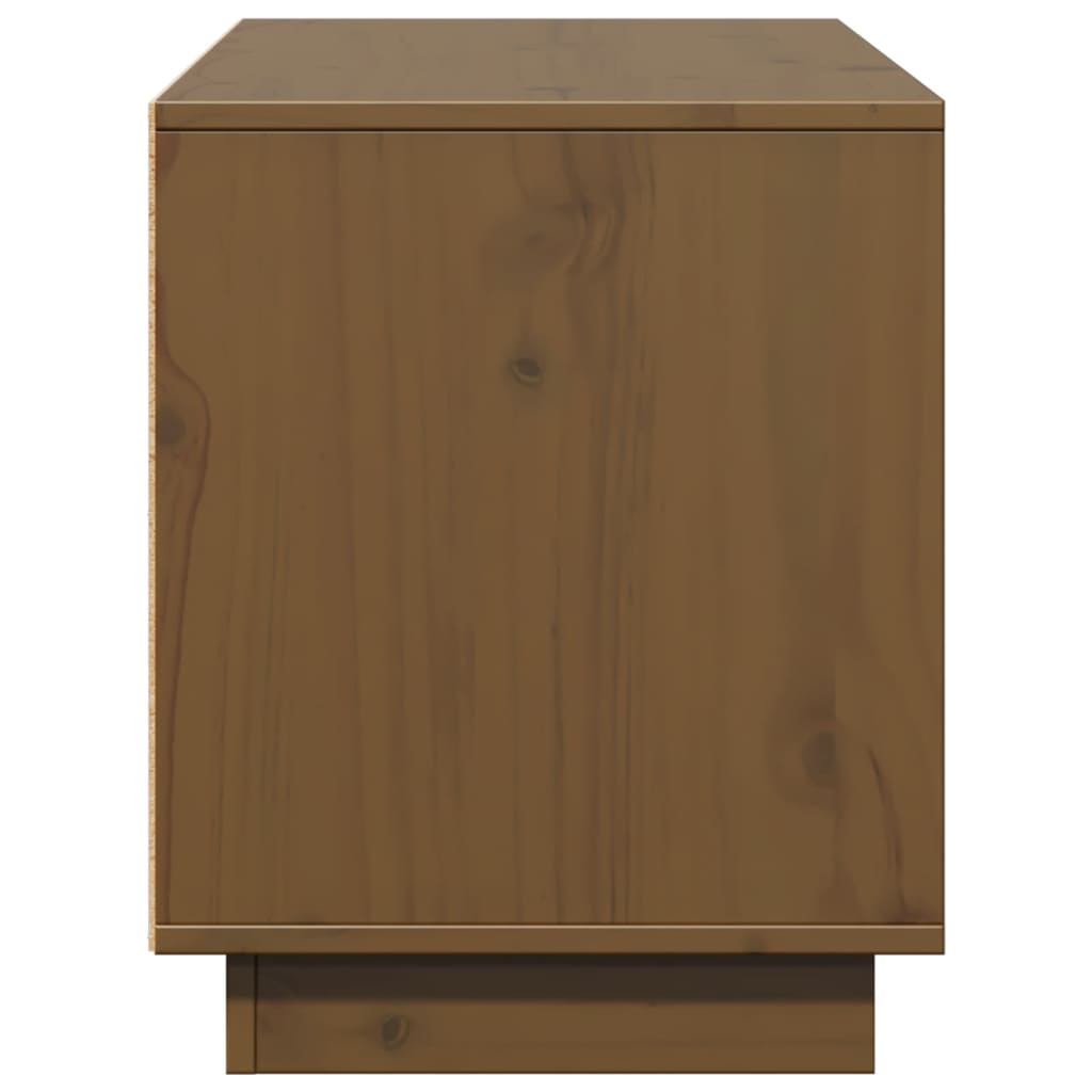 Tv Skříňka Medově Hnědá 110,5 X 35 X 44 Cm Masivní Borové Dřevo
