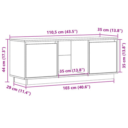 Tv Skříňka Medově Hnědá 110,5 X 35 X 44 Cm Masivní Borové Dřevo