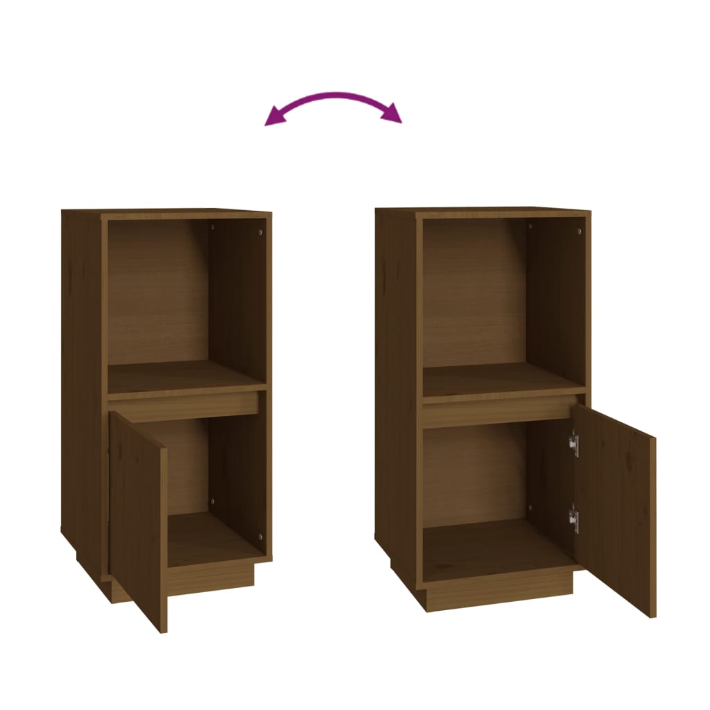 Příborník Medově Hnědý 38 X 35 X 80 Cm Masivní Borové Dřevo