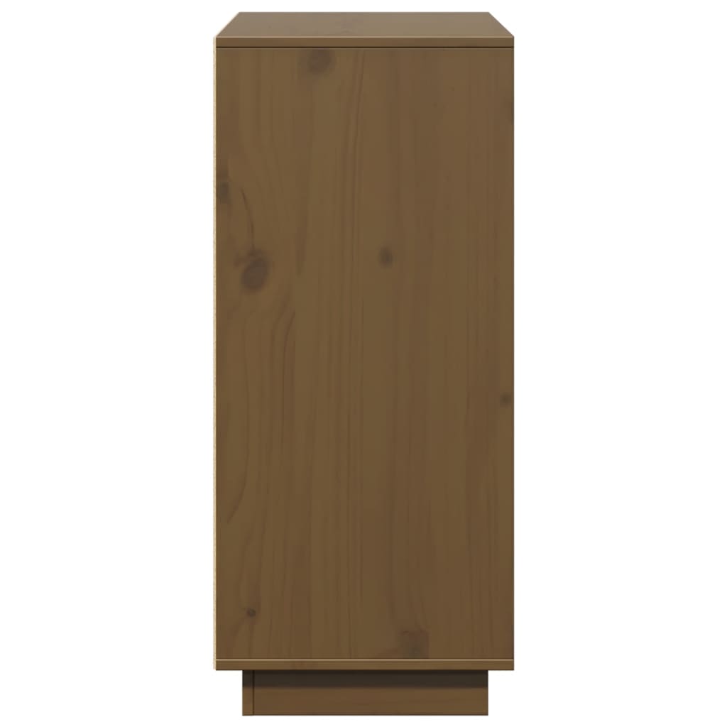 Příborník Medově Hnědý 110,5 X 35 X 80 Cm Masivní Borové Dřevo