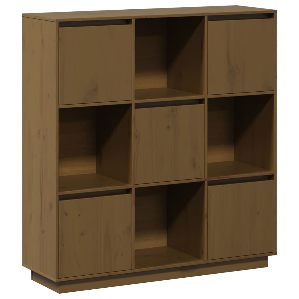 Komoda Medově Hnědá 110,5 X 35 X 117 Cm Masivní Borové Dřevo