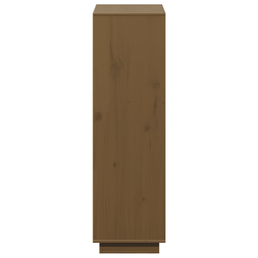 Komoda Medově Hnědá 110,5 X 35 X 117 Cm Masivní Borové Dřevo
