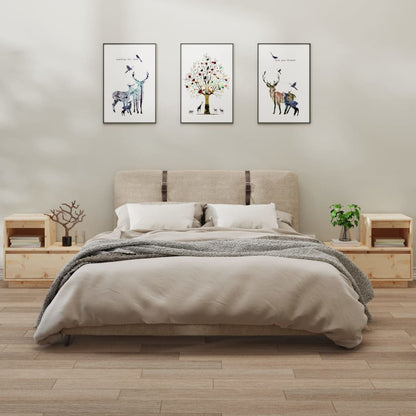 Noční Stolek Bílý 60 X 34 X 51 Cm Masivní Borové Dřevo
