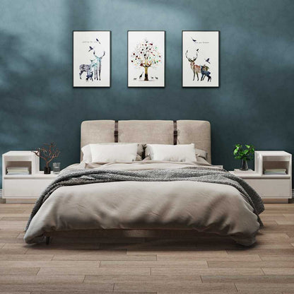 Noční Stolek Bílý 60 X 34 X 51 Cm Masivní Borové Dřevo