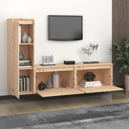 Tv Skříňky 3 Ks Masivní Borové Dřevo