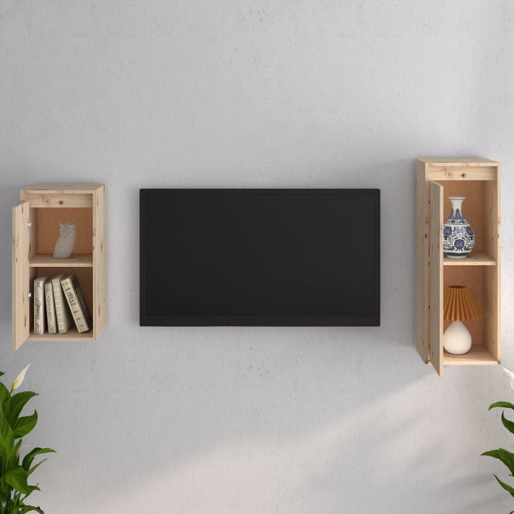 Tv Skříňky 2 Ks Masivní Borové Dřevo