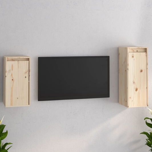 Tv Skříňky 2 Ks Masivní Borové Dřevo