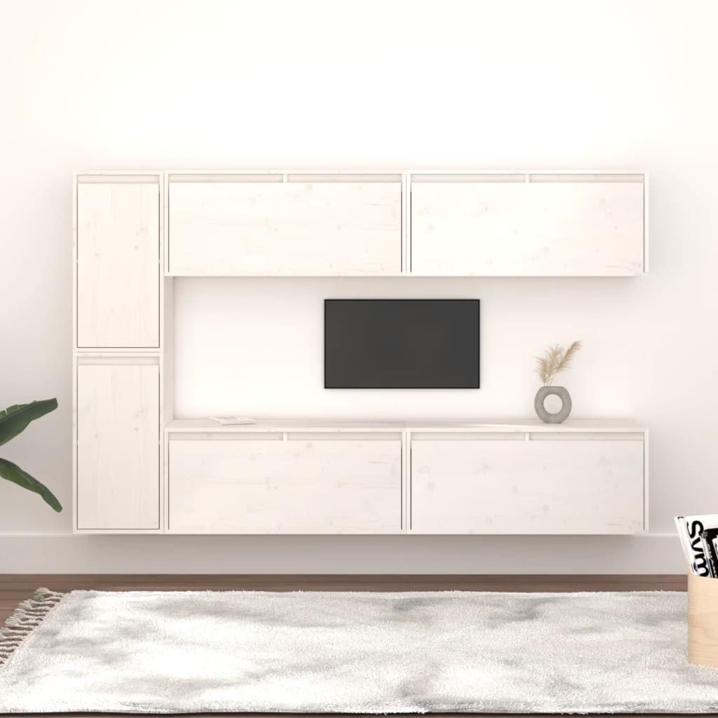 Tv Skříňky 6 Ks Masivní Borové Dřevo