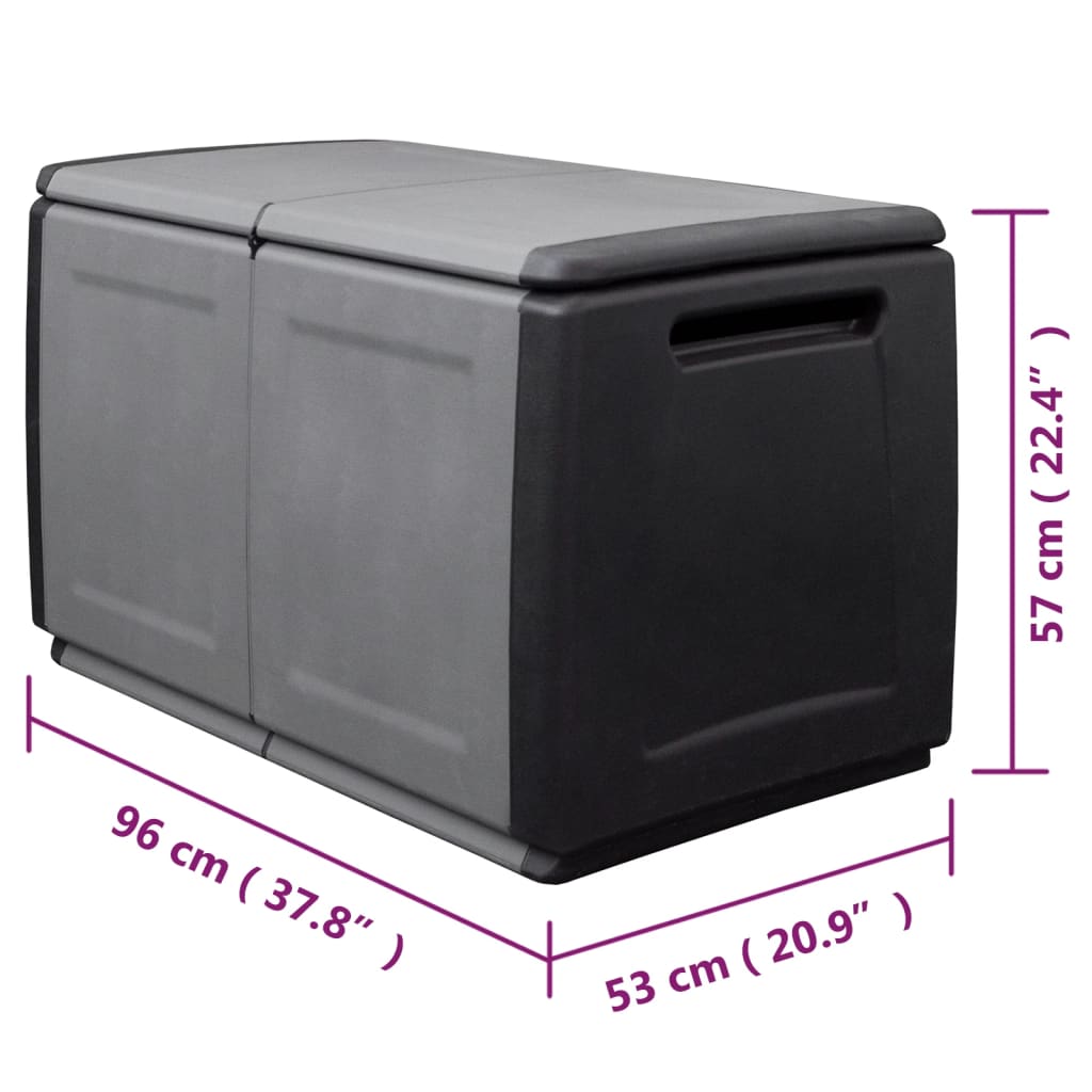 Zahradní Úložný Box 230 L Tmavě Šedý A Černý