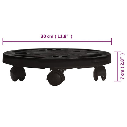 Vozík Na Rostliny Na Kolečkách Průměr 30 Cm Černý 170 Kg