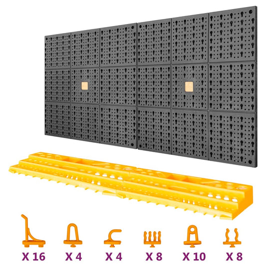 Stěna Na Nářadí 500 X 1 000 Mm 50 Háčků Pp