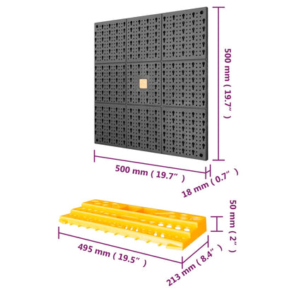 Stěna Na Nářadí 500 X 1 000 Mm 50 Háčků Pp