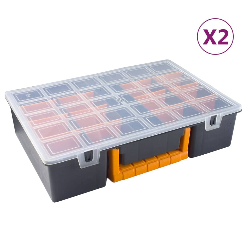 Boxy Na Součástky 2 Ks Odnímatelné Přepážky 360X250X85 Mm Pp