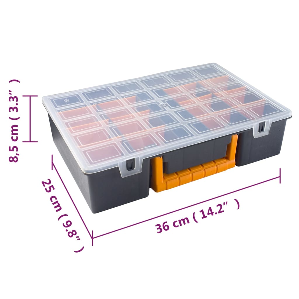 Boxy Na Součástky 2 Ks Odnímatelné Přepážky 360X250X85 Mm Pp